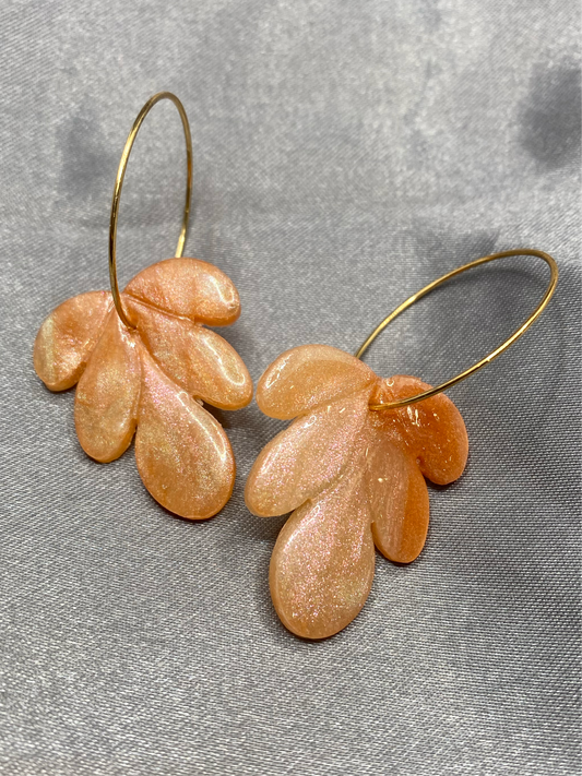 Handmade Autumn inspired leaf shape polymer clay earrings